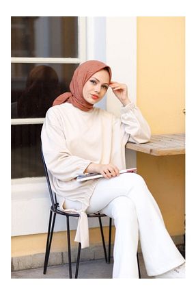 روسری قهوه ای پنبه ای Organic Scarfs - کد 659024133