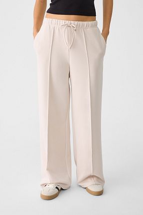 شلوار بژ زنانه الاستین Stradivarius - کد 853815537