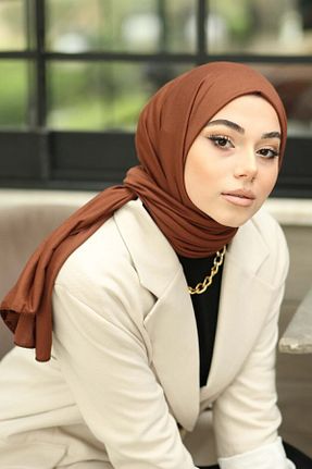 روسری قهوه ای پنبه ای Organic - کد 196134098