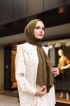 شال سبز زنانه پنبه ای LİNASCARFS - کد 232058491