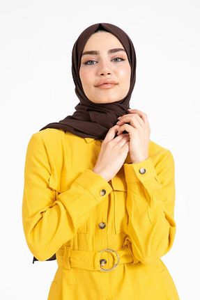 شال قهوه ای زنانه ویسکون Organic - کد 316054204