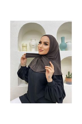 شال قهوه ای زنانه پنبه ای Helya - کد 256228012