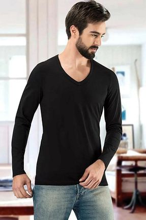 تیشرت مشکی مردانه یقه هفت anıt iç giyim - کد 853870361