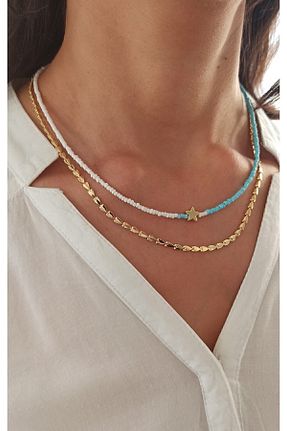 گردنبند جواهر طلائی زنانه روکش طلا MagicStone - کد 268903394
