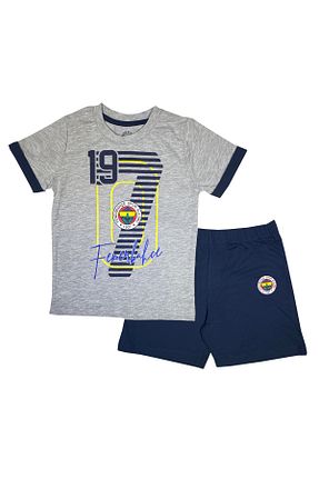 ست بالاتنه و پائین تنه طوسی بچه گانه بافت Fenerbahçe - کد 853944399