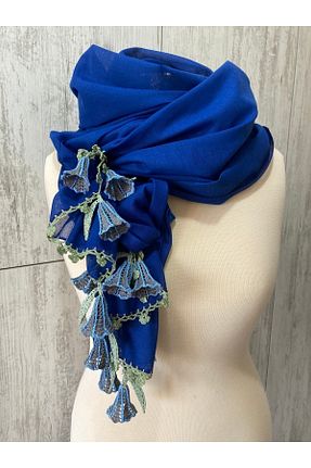 دستمال گردن آبی زنانه پنبه ای KAFTAN TAKI TASARIM - کد 464610557