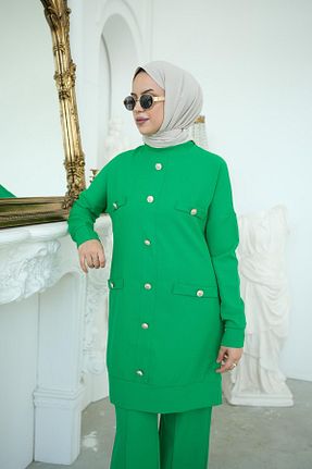 ست بالاتنه و پائین تنه حجاب سبز زنانه رگولار EBRU ALTAŞ - کد 853885585