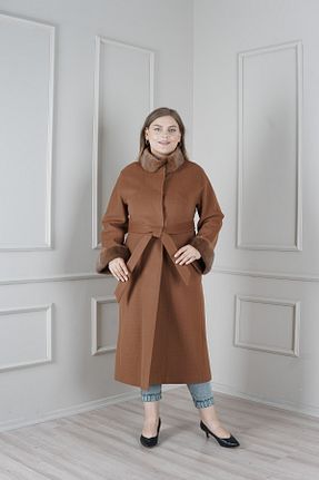 پالتو پشمی سایز بزرگ زرد زنانه اسلیم فیت Kent - کد 853880281