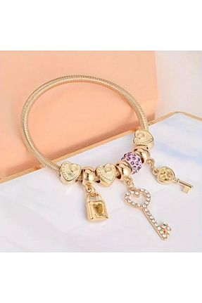 دستبند استیل (فولاد) طلائی زنانه استیل (فولاد) AYB - کد 853895299