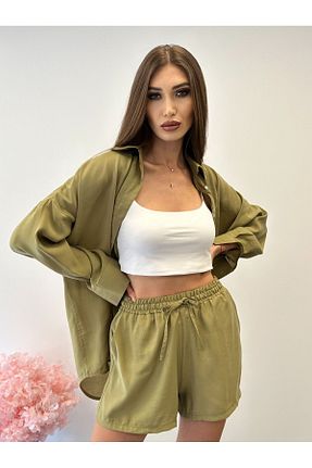 ست بالاتنه و پائین تنه خاکی زنانه بافتنی ossons - کد 844027548