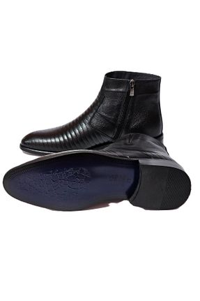 بوت / نیم بوت مشکی مردانه چرم خالص YETİŞ LUXURY - کد 853942425