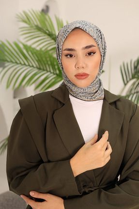 روسری طوسی پنبه ای Silk Home - کد 853947594