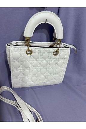 کیف دوشی سفید زنانه چرم مصنوعی GÖNÜL - کد 816243004