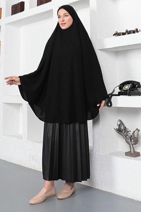 کلاه و ابایا مشکی زنانه پنبه ای gülmedine - کد 676433233
