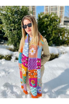 شال گردن رنگی زنانه پشمی Flux Design Factory - کد 733022784