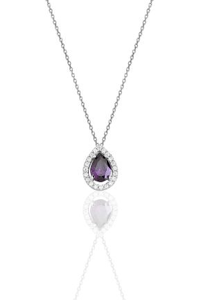 گردنبند نقره بنفش زنانه 925 عیار Söğütlü Silver - کد 230152179