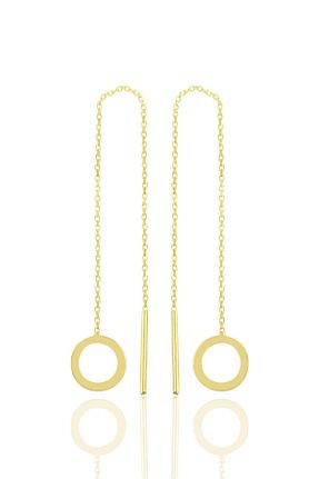گوشواره نقره طلائی زنانه 925 عیار Söğütlü Silver - کد 76581454