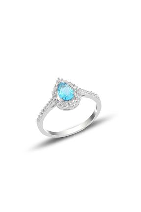 انگشتر نقره آبی زنانه یاقوت کبود Söğütlü Silver - کد 230143663