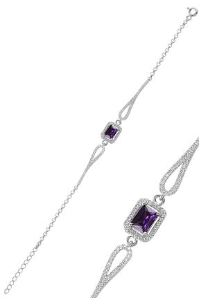 دستبند نقره بنفش زنانه 925 عیار Söğütlü Silver - کد 144438867