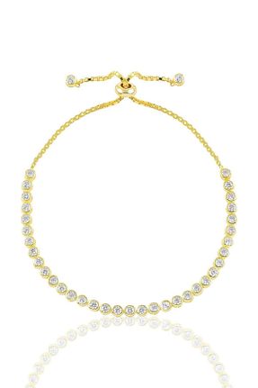 دستبند نقره طلائی زنانه 925 عیار Söğütlü Silver - کد 77242600