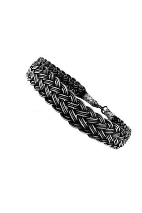 دستبند نقره مشکی مردانه 925 عیار Söğütlü Silver - کد 641980292