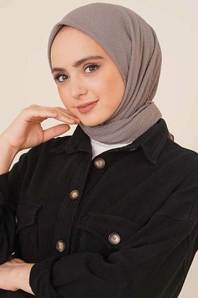 روسری طوسی پنبه پلی استر Organic Scarfs - کد 558130925