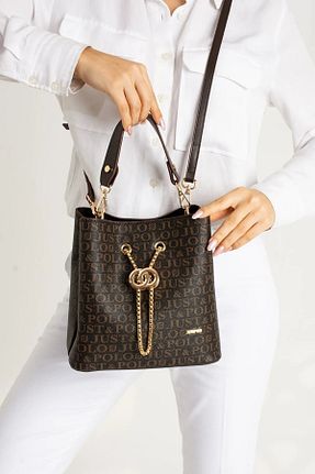 کیف دستی قهوه ای زنانه سایز متوسط Just Polo - کد 736536297