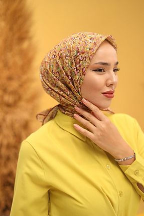روسری زرشکی پنبه ای Silk Home - کد 854058046