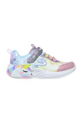 کفش اسنیکر بنفش بچه گانه بند دار Skechers - کد 193414584