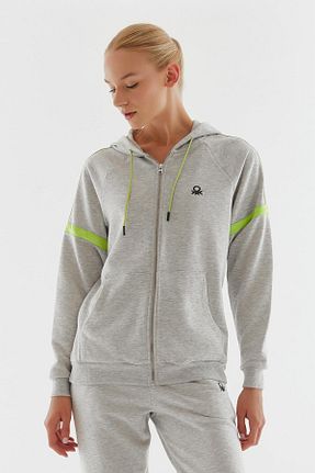 سوئیشرت اسپرت طوسی زنانه رگولار United Colors of Benetton - کد 766882524