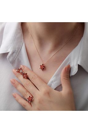 گردنبند نقره نارنجی زنانه 925 عیار Özelsen - کد 733127961