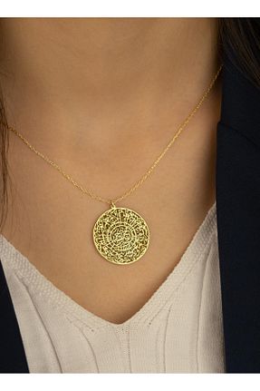 گردنبند نقره طلائی زنانه 925 عیار Dkmn Silver - کد 671059729