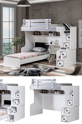تختخواب دو طبقه سفید Setay - کد 36856825