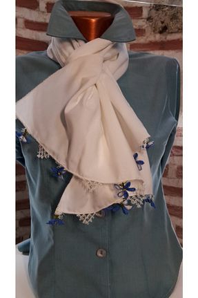 دستمال گردن سفید زنانه پلی استر Demet Sanat Atölyesi - کد 73162232