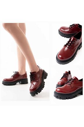کفش کژوال زرشکی زنانه چرم لاکی umy - کد 853826879