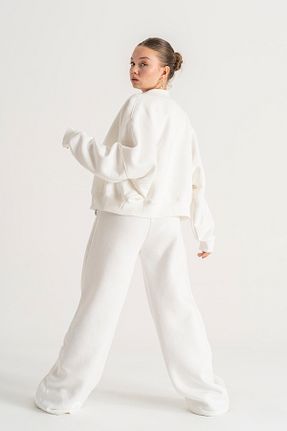 ست گرمکن سفید زنانه پاچه گشاد Butik - کد 853830640