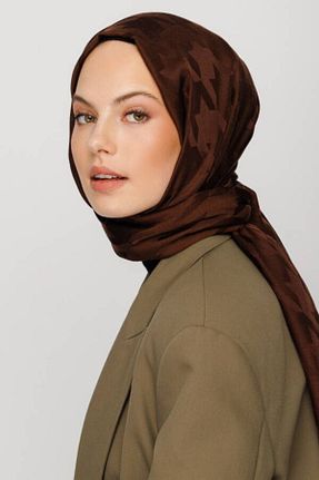 شال قهوه ای زنانه پنبه ای VALORSCARF - کد 853822976