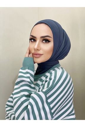 شال آبی زنانه پنبه ای Helya - کد 255180602