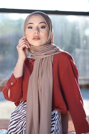 روسری قهوه ای پنبه ای Organic - کد 196129412
