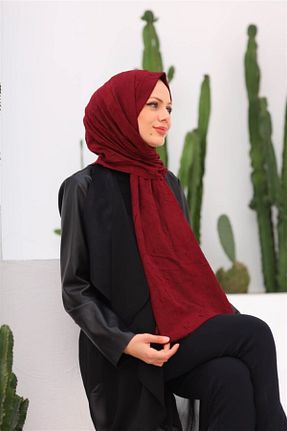 شال زرشکی زنانه پنبه ای Genel Markalar - کد 232057969