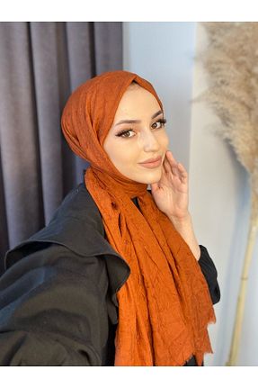 شال نارنجی زنانه پنبه ای Helya - کد 267074098