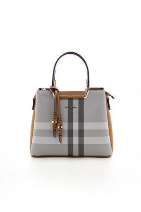 کیف دستی طوسی زنانه سایز متوسط Silver Polo - کد 835496494