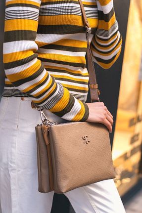 کیف دوشی قهوه ای زنانه چرم مصنوعی Polo Of Colors - کد 224835313