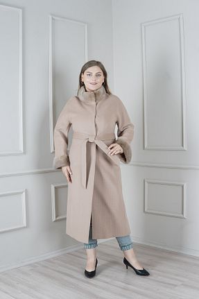 پالتو پشمی سایز بزرگ بژ زنانه اسلیم فیت Kent - کد 853880330