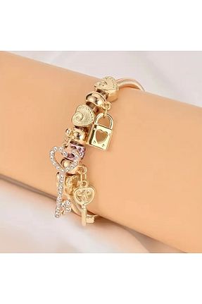 دستبند استیل (فولاد) طلائی زنانه استیل (فولاد) AYB - کد 853895299
