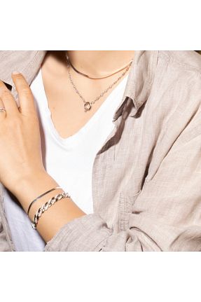 گردنبند نقره زنانه 925 عیار Eva Pırlanta - کد 853916283