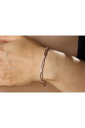 دستبند نقره سفید زنانه 925 عیار EZİLA SİLVER - کد 853950060