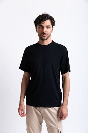 تیشرت مشکی مردانه رگولار UNIQVIBE - کد 784230340