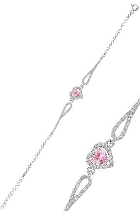 دستبند نقره صورتی زنانه 925 عیار Söğütlü Silver - کد 758220984