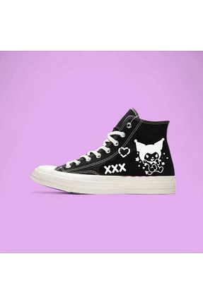 کفش اسنیکر مشکی بچه گانه بند دار LİASSHOES - کد 854042376